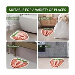 Linda alfombra de baño de fresa con forma de fruta_6