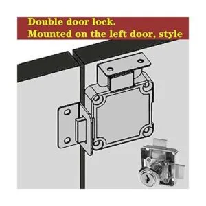 Cerradura de gabinete de doble puerta con llave igual_2