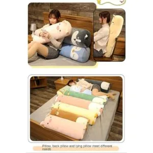 MUPI Almohada larga de felpa con diseño de animales de_6