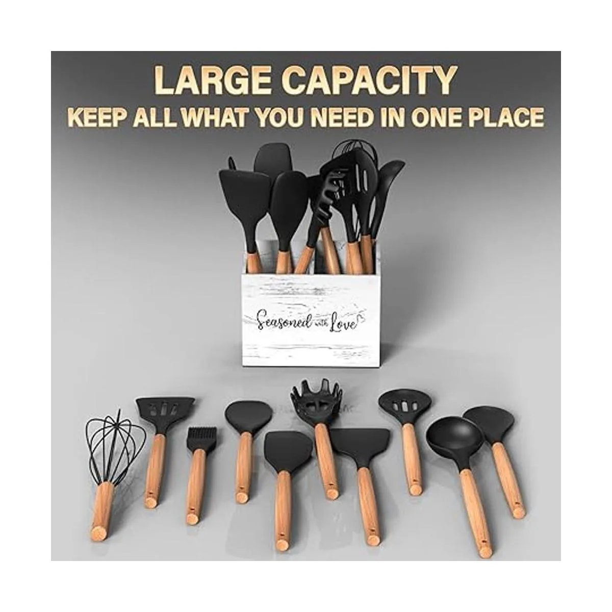 Acenity Organizador de utensilios de cocina decoración de_5