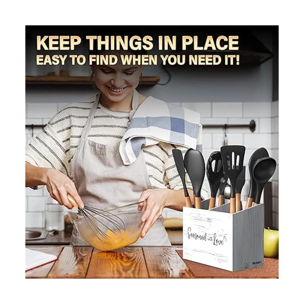 Acenity Organizador de utensilios de cocina decoración de_2