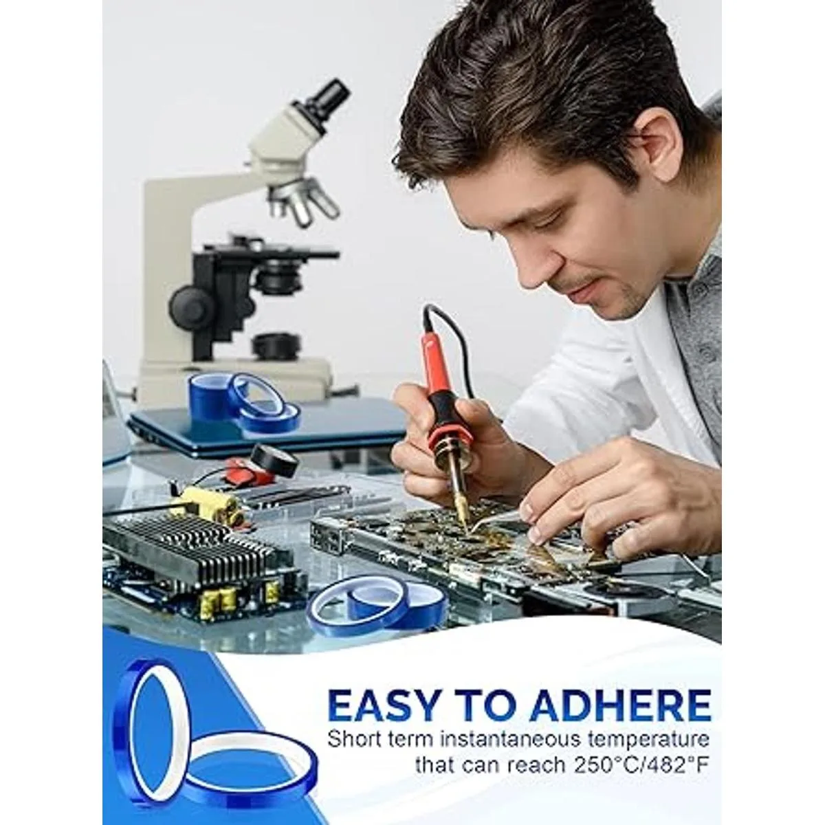 20 rollos de cinta de calor azul de alta temperatura de_4