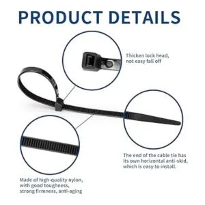 Bridas negras de 8 pulgadas paquete de 1000 unidades_5