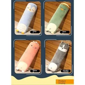 MUPI Almohada larga de felpa con diseño de animales de_4