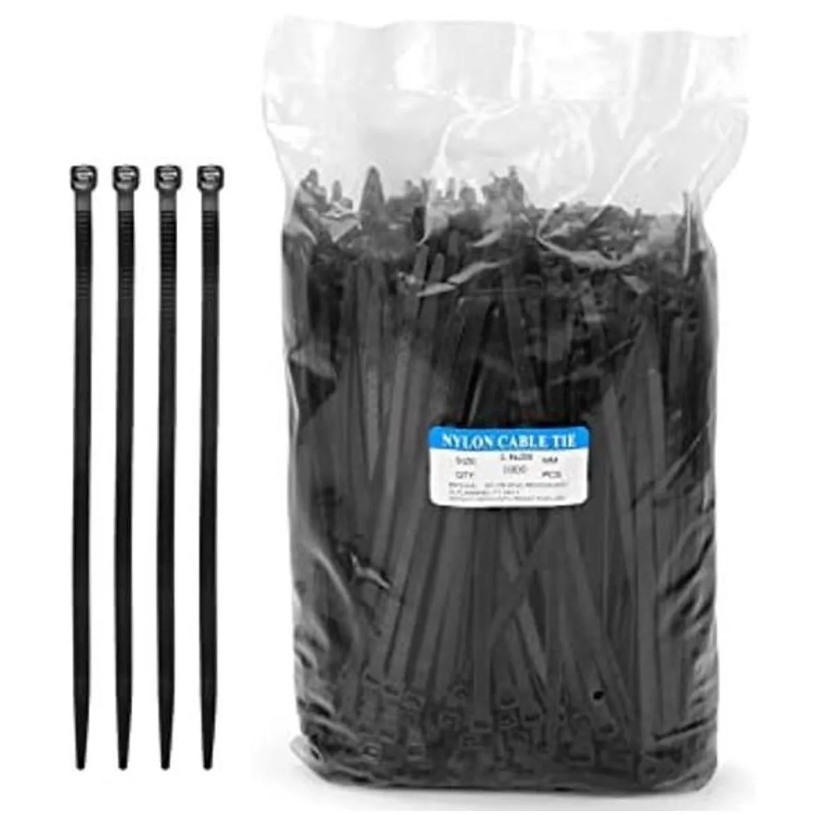 Bridas negras de 8 pulgadas paquete de 1000 unidades_1