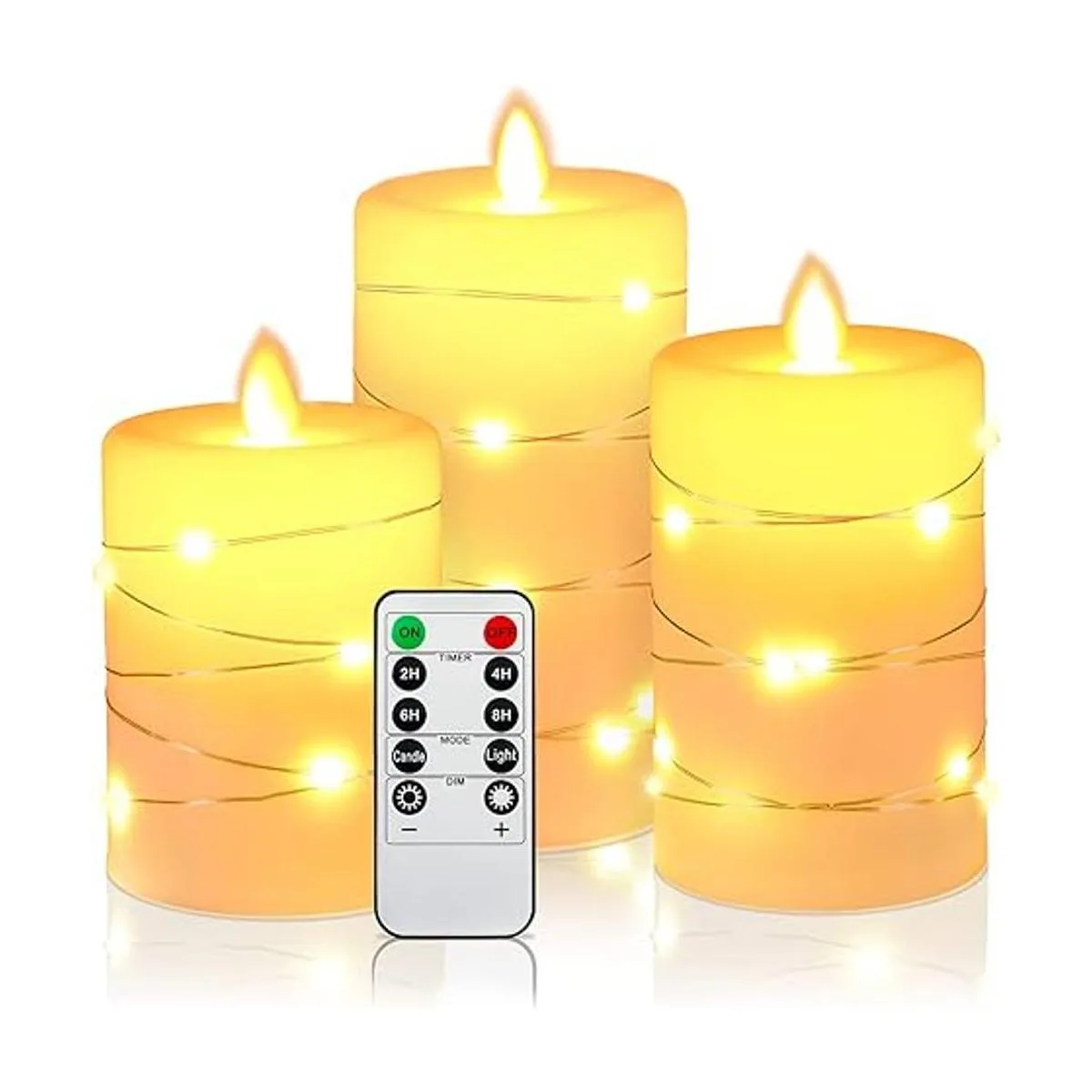 Vela sin llama luces LED de hadas integradas ángulo de_2