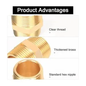 Winmien 5 accesorios de tubería hexagonal de latón macizo_5