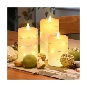 Vela sin llama luces LED de hadas integradas ángulo de_3