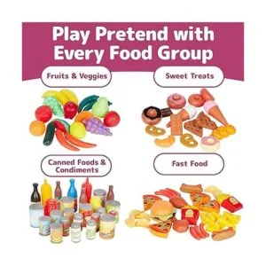 JaxoJoy Juego de comida de juguete de 122 piezas_2