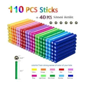 Veatree Juego de 150 juguetes magnéticos de bloques de_3