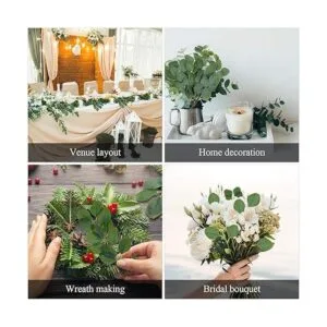 30 hojas de eucalipto artificiales largas ovaladas de_4