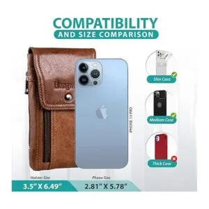 Hengwin Funda de cuero con clip para cinturón de teléfono_3