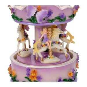 Elanze Designs Figura de carrusel musical diseño floral_4