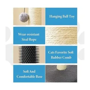 MeowHomm 33 Cat Scratching Post with Self Groomer Cat_4