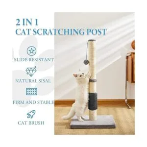 MeowHomm 33 Cat Scratching Post with Self Groomer Cat_2