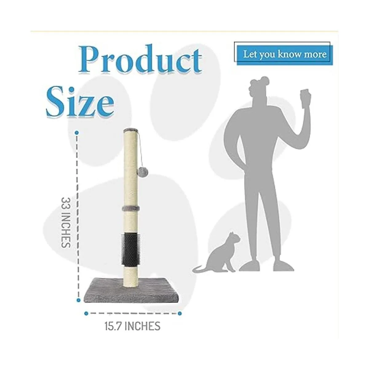 MeowHomm 33 Cat Scratching Post with Self Groomer Cat_6