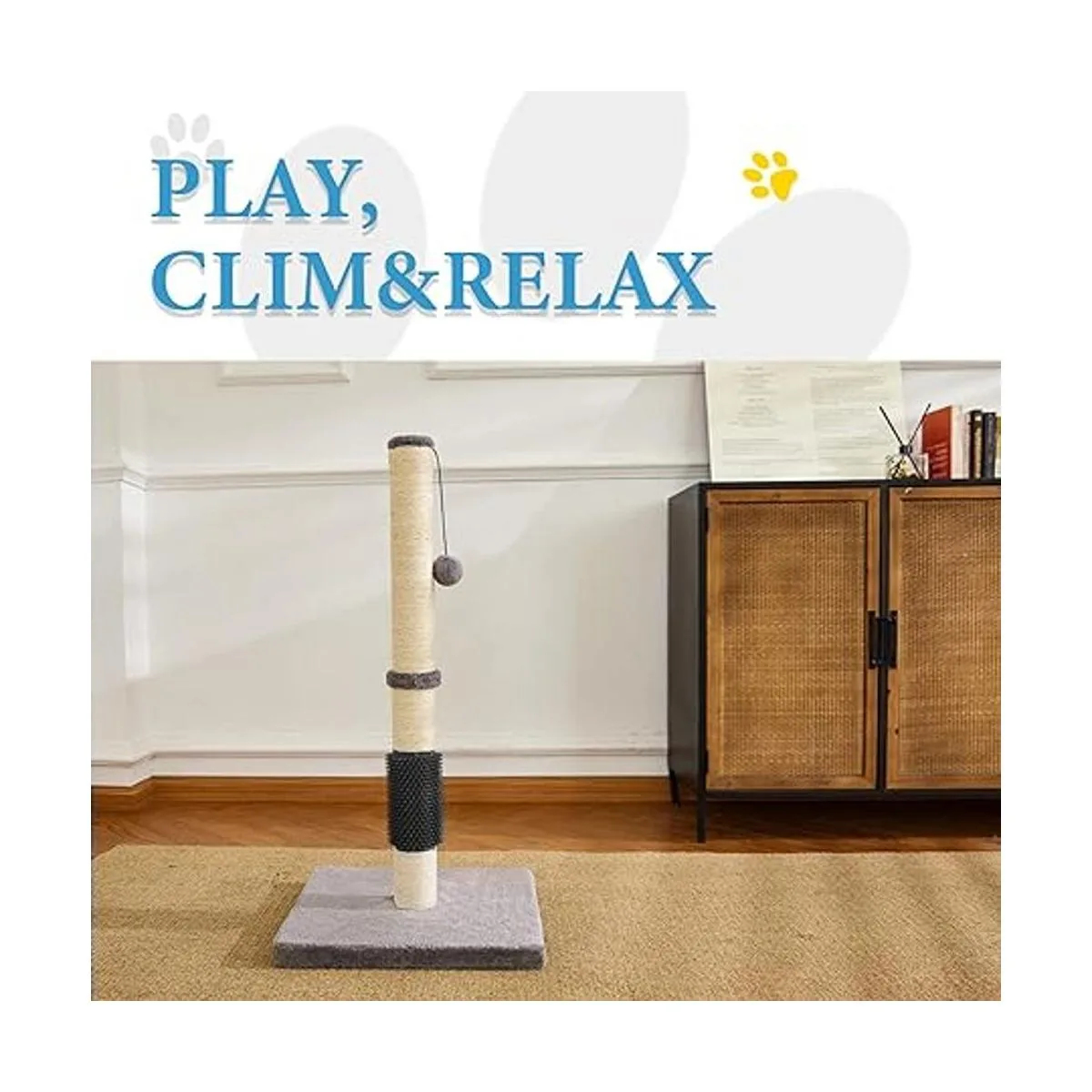 MeowHomm 33 Cat Scratching Post with Self Groomer Cat_3