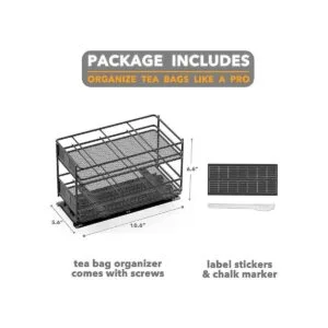 SpaceAid Estante organizador de bolsas de té extraíble_5