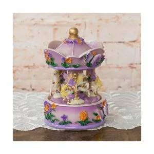 Elanze Designs Figura de carrusel musical diseño floral_2