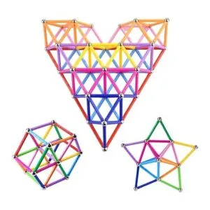 Veatree Juego de 150 juguetes magnéticos de bloques de_5
