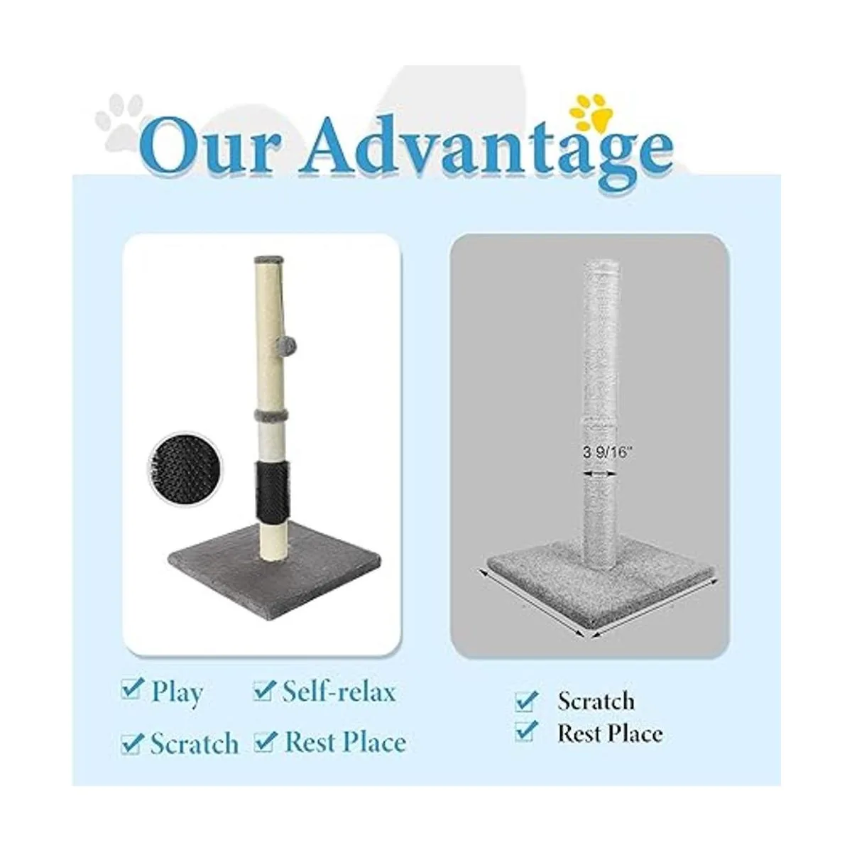 MeowHomm 33 Cat Scratching Post with Self Groomer Cat_5