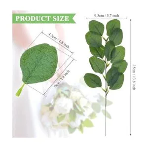 30 hojas de eucalipto artificiales largas ovaladas de_2