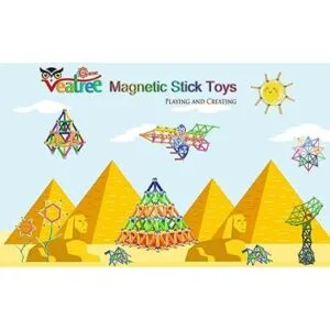 Veatree Juego de 150 juguetes magnéticos de bloques de_2