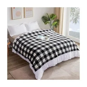 Touchat Manta de forro polar manta a cuadros de búfalo_2