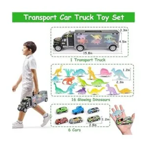 Dinosaur Transport Toy Trucks with 16 Glowing Dino Figures_6