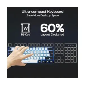 ABUCOW WhiteBlack Minimalist Portable Wired Gaming_3