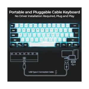 ABUCOW WhiteBlack Minimalist Portable Wired Gaming_5