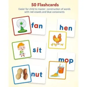 Coogam Letras de lectura de vocales cortas de madera_3