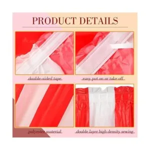 Decoraciones de pared de toldo 3D y faldas de mesa a rayas_3