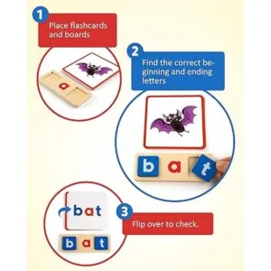 Coogam Letras de lectura de vocales cortas de madera_2