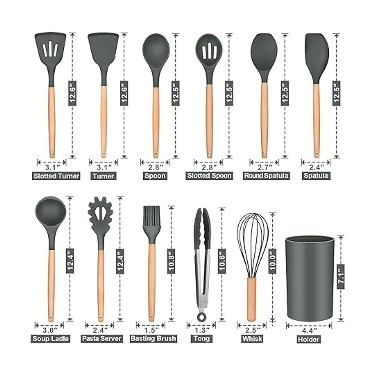 PP CHEF 12 utensilios de cocina para cocina cabezal de_3