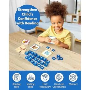 Coogam Letras de lectura de vocales cortas de madera_5