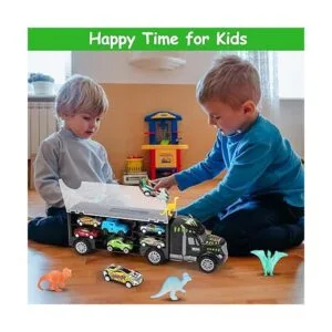 Dinosaur Transport Toy Trucks with 16 Glowing Dino Figures_3