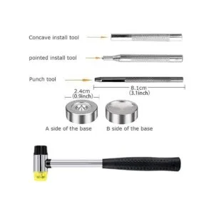 Qfun Juego de 120 cierres a presión para cuero de 0.472 in_5