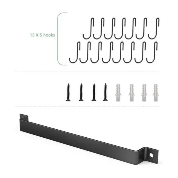 Housolution Riel de cocina con 15 ganchos colgador de_3