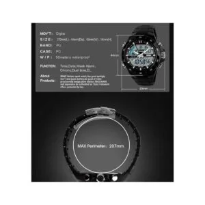 Reloj deportivo analógico digital 50M impermeable para_6