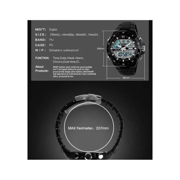Reloj deportivo analógico digital 50M impermeable para_6