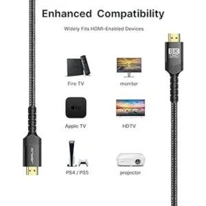 Paquete de 2 cables HDMI 4K de 10 pies JSAUX 18 Gbps de_6