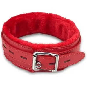 Collar de cuero para perro con correa forro de piel_4