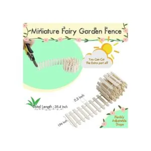 Robkea Mini valla de jardín de hadas de 36 pulgadas y LED_4