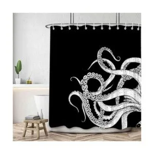 Juego de cortinas de ducha para baño con decoración de_2
