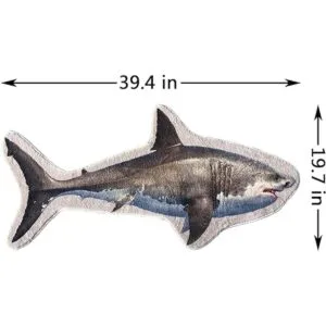 Interesante alfombra de felpa con forma de tiburón_6