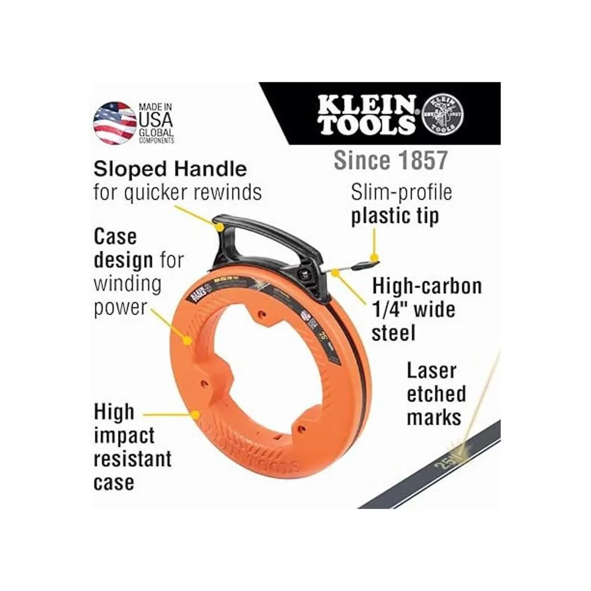 Klein Tools 56335 Cinta de acero plana para peces cinta_2