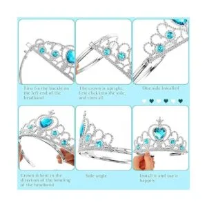 HyDren 20 tiaras y coronas plateadas de copo de nieve_3