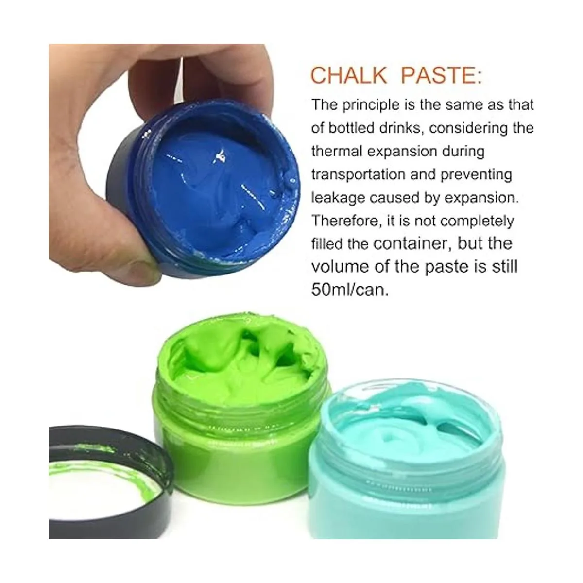 BOOLOOEN Juego de 6 tarros de pasta de tiza tinta de_5