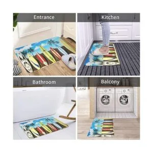 Alfombra de baño tropical divertida y suave costera_6